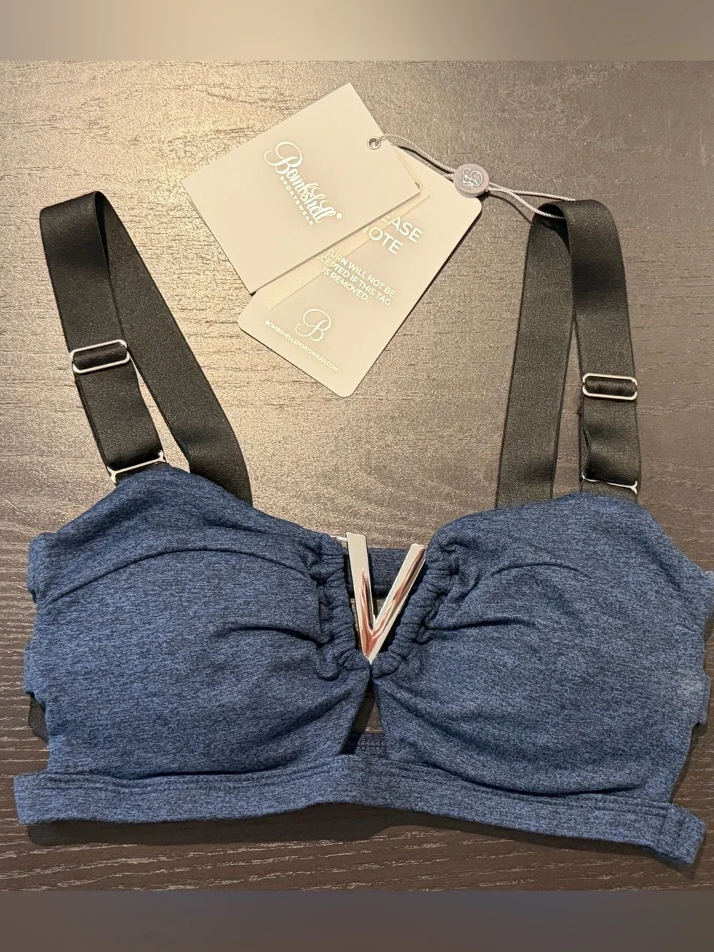 BNWT Rare Bombshell Sportswear Goddess Sports Bra - Sapphire Blue Size Small